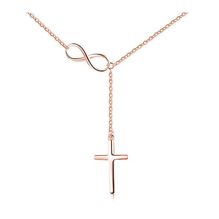 New Fashion Cross Pendant Necklace for Women Toggle Clasp Rectangle Necklaces Paperclip Collarbone Chain Christian Faith Jewelry Espiga Jewelry