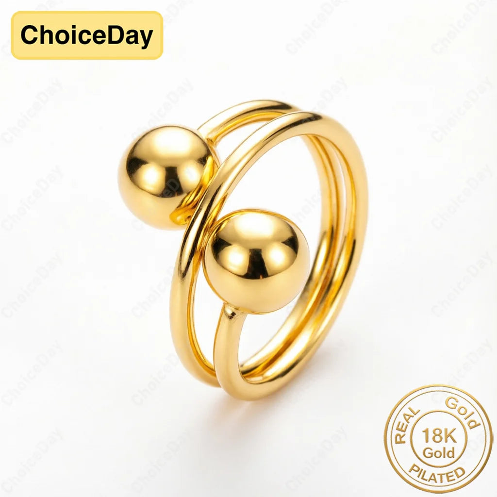 18K Gold Plated Luxury Exquisite Beaded Ring, a Fine Gift for Women, Wedding Party Accessories Espiga Jewelry