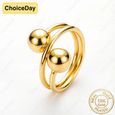 18K Gold Plated Luxury Exquisite Beaded Ring, a Fine Gift for Women, Wedding Party Accessories Espiga Jewelry